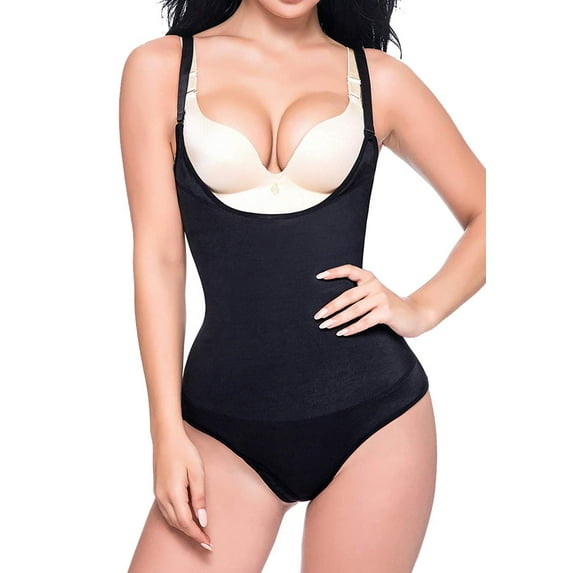 VASLANDA Shapewear for Women Tummy Control Fajas Colombianas Thong Body Shaper Open Bust Bodysuit