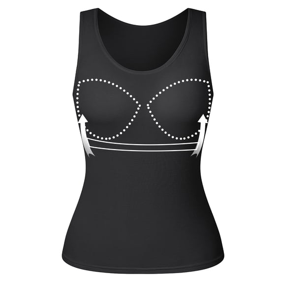 VASLANDA Tank Tops for Women Basic Camisole with Built in Shelf Bra Wide Strap Underskirts for Summer