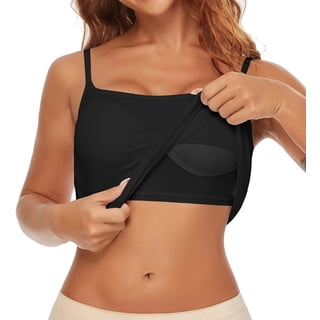 VASLANDA Tank Tops with Built in Bra for Women Adjustable Spaghetti Strap Cami Sleeveless Summer Tops