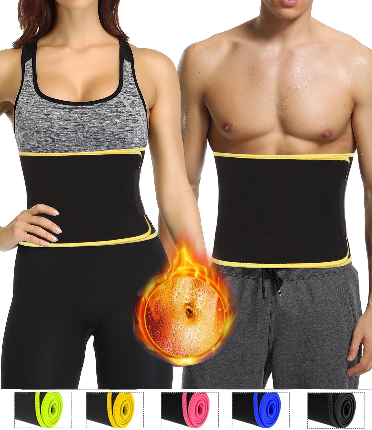 VASLANDA Waist Trimmer for Women & Men Sweat Waist Trainer Slimming Belt,  Stomach Wraps for Weight Loss, Neoprene Ab Belt Low Back and Lumbar Support