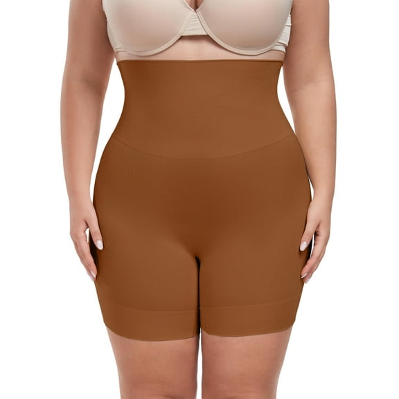 Vaslanda Plus Size Tummy Control Shapewear Shorts Body Shaper for Women High-Waisted Thigh Slimming