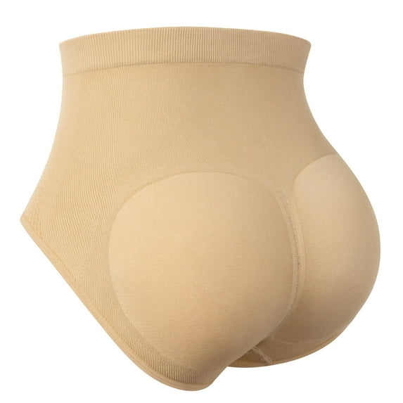 VASLANDA Women Padded Butt Panties Seamless Butt and Hip Enhacncer Mid-waisted Shaper Underwear
