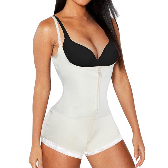 VASLANDA Women Shapewear Bodysuit Latex Waist Trainer Full Body Shaper Tummy Control Fajas Colombianas Zipper Open Bust Corset