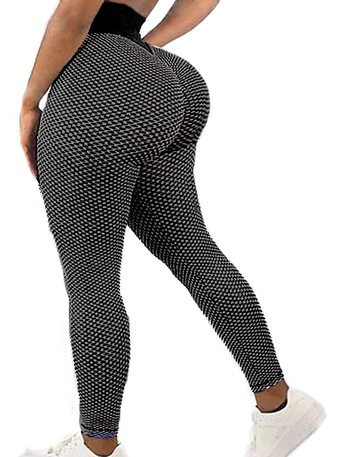 VASLANDA Women's High Waist Honeycomb Textured Yoga Pants Tummy