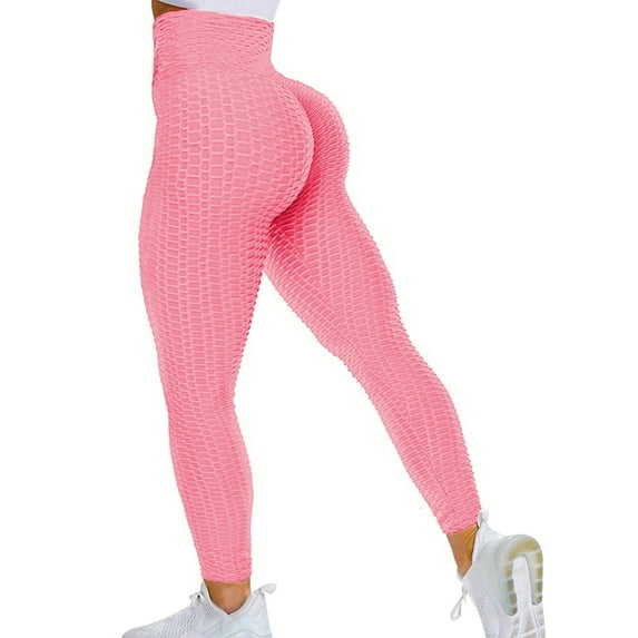 VASLANDA Women's High Waist Honeycomb Textured Yoga Pants Tummy Control Ruched Butt Lifting Stretchy Workout Push Up Leggings Booty Scrunch Tights