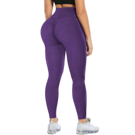 VASLANDA Women's High Waist Textured Yoga Pants Tummy Control Ruched Butt Lifting Stretchy Workout Leggings Booty Scrunch Tights