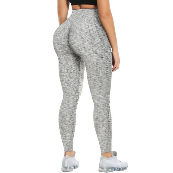VASLANDA Women's High Waist Textured Yoga Pants Tummy Control Ruched Butt Lifting Stretchy Workout Leggings Booty Scrunch Tights