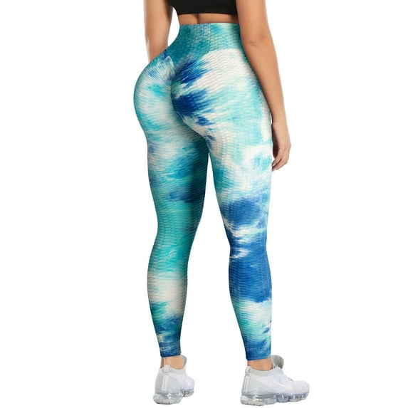 VASLANDA Women's High Waist Textured Yoga Pants Tummy Control Ruched Butt Lifting Stretchy Workout Leggings Booty Scrunch Tights