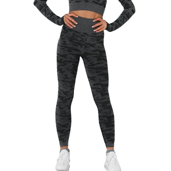 VASLANDA Women’s High Waisted Camo Leggings Seamless Leggings Gym Fitness Workout Yoga Pants