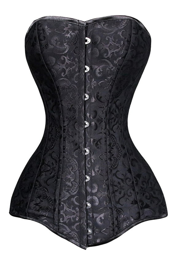 Women's Hourglass Longline Overbust Corset Steel Boned Long Torso Waist Training Bustier