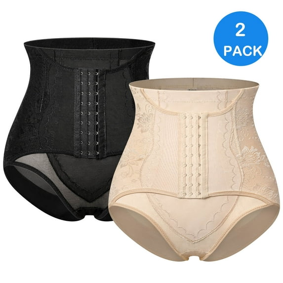 VASLANDA Womens Best Waist Cincher Body Shaper Panty Trainer Girdle Faja Tummy Control Underwear Shapewear 2 Pack