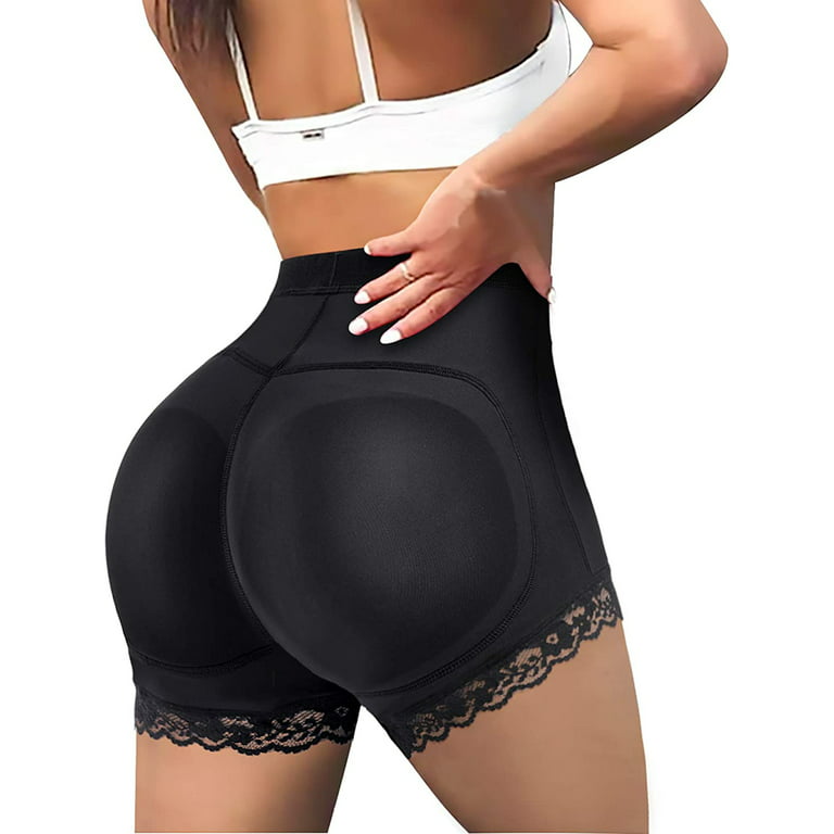 VASLANDA Womens Butt Lifter Padded Lace Panties Seamless Hip Enahncer Body  Shaper Boyshort Underwear 
