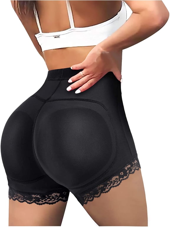 Womens Butt Lifter Padded Lace Panties Seamless Hip Enahncer Body Shaper Boyshort Underwear