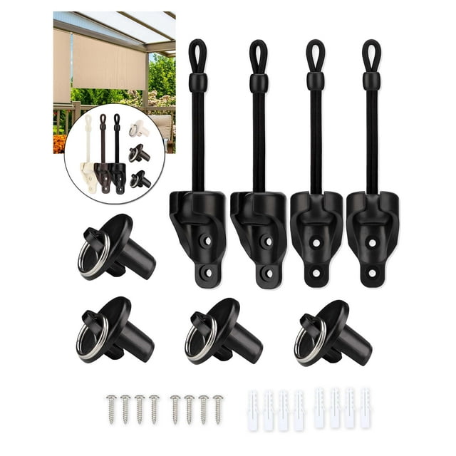 VASTEO Outdoor Shade Kit Bungee Tie Downs, End Caps, Weather Resistant