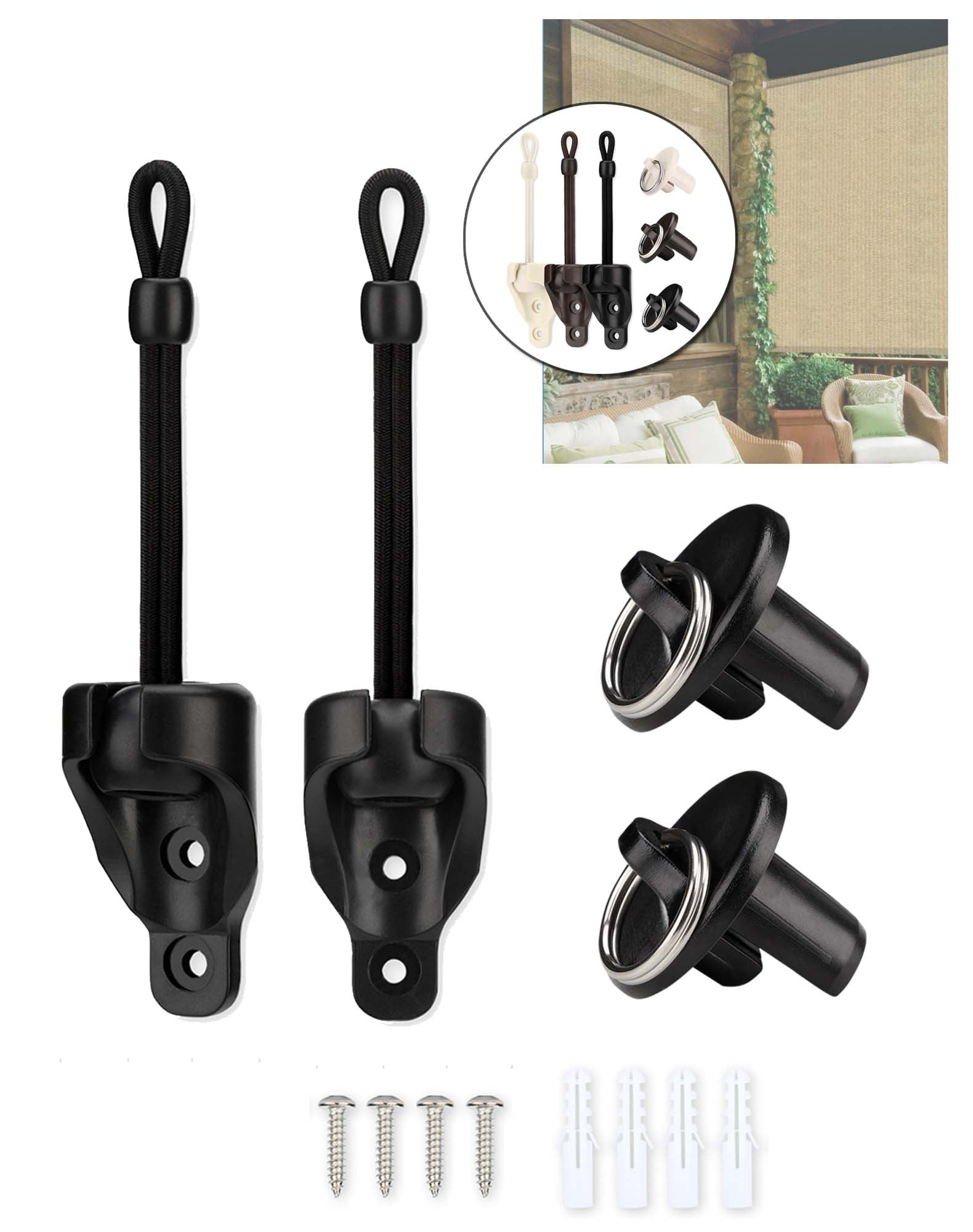 VASTEO Shade Parts Tie Downs and End Cap, Weather Resistance,for