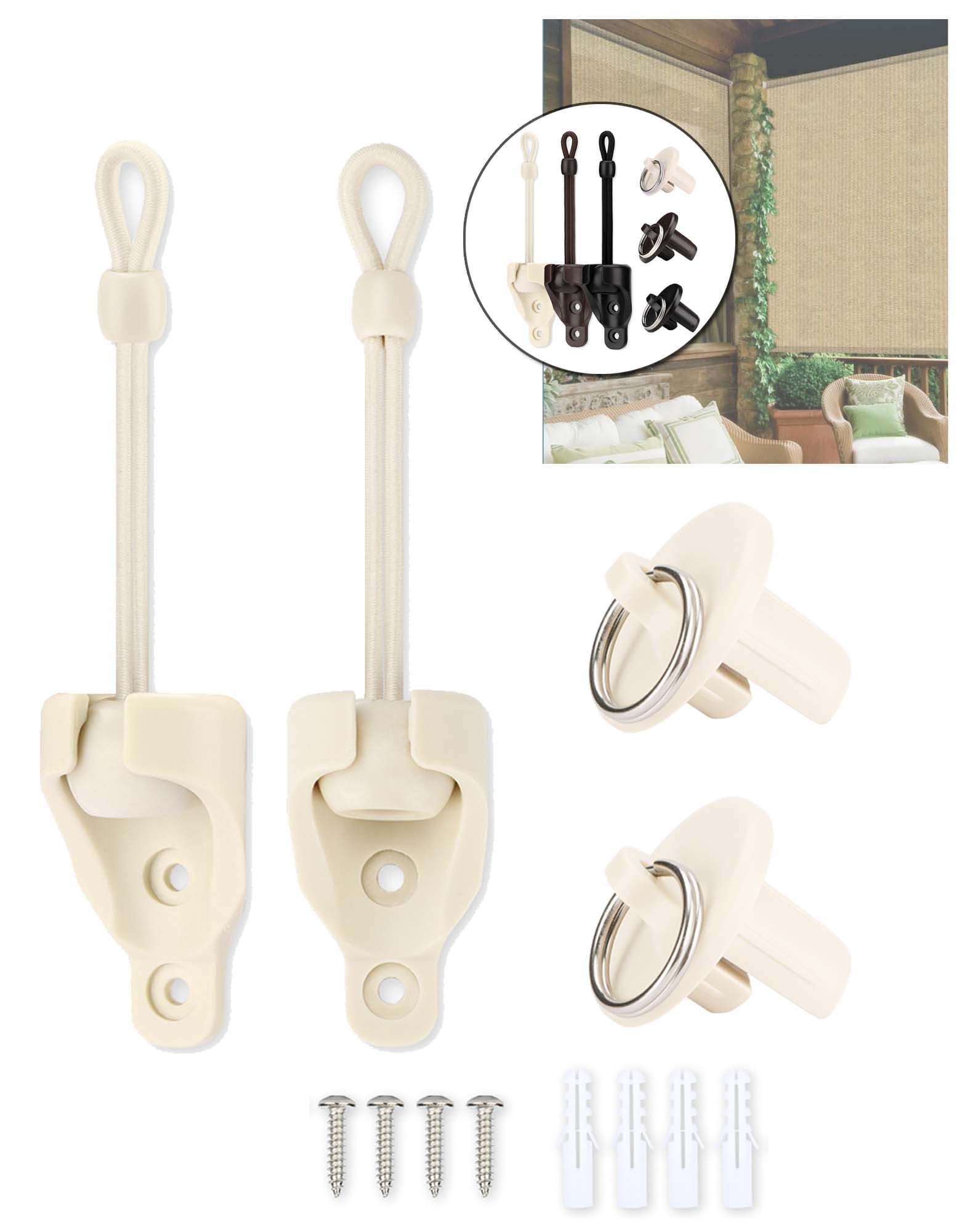 VASTEO Shade Replacement Parts,Shade Tie Downs and End Cap ,Weather