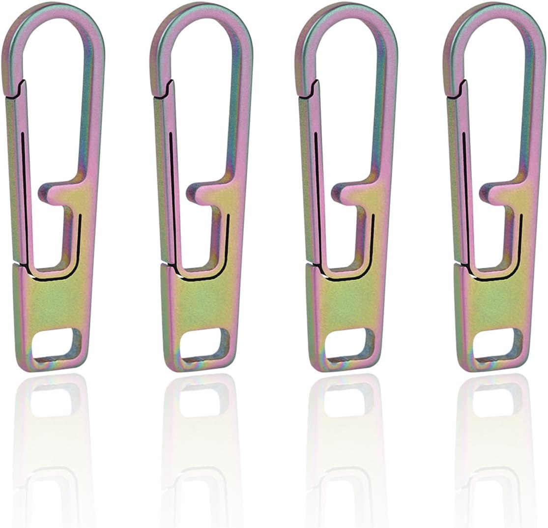 VAT1 Heavy Duty Titanium Zipper Pulls Replacement, Universal Zipper Pull Tab Repair Kit for Jackets, Coats, Suitcases, Luggage, Backpacks, Handbags and EDC Pouches