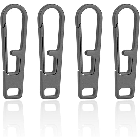 VAT1 Heavy Duty Titanium Zipper Pulls Replacement, Universal Zipper Pull Tab Repair Kit for Jackets, Coats, Suitcases, Luggage, Backpacks, Handbags and EDC Pouches (4 Gray)