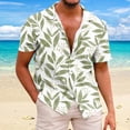 thumbnail image 1 of VATAPA Funky Hawaiian Shirt for Men Tropical Print Lapel Button Down Shirts Short Sleeve Casual Aloha Shirt Summer Loose Beach Tops Camisas de playa para hombre Flash Deals Today White S, 1 of 5