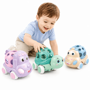 VATENIC Childrens Rattles And Rolling Cars, 3 Pieces Of Push-Pull Toys With Soft Rubber Rattles, Friction Power Cars Baby Learning Gifts Suitable For 6-12 Months Old Boys And Girls