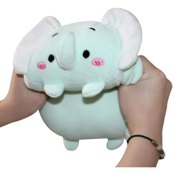 VATENIC 8 inch Cute Elephant Squishy Plush Hugging Pillow,Super Soft Cartoon Stuffed Animal Toy Gifts for Bedding