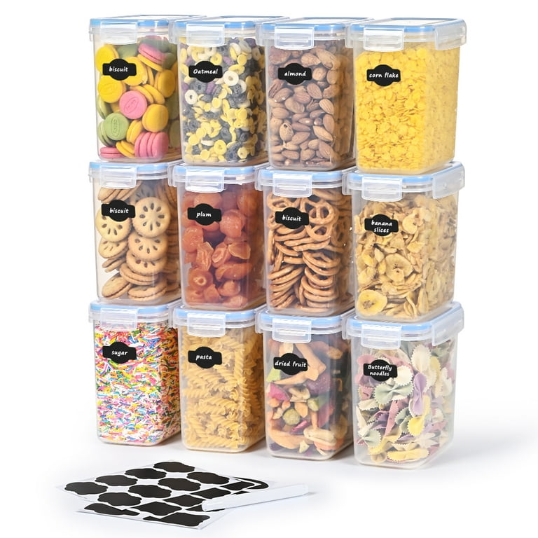 12pcs Food Storage Containers Set With Lids, Sealed Plastic Containers For  Kitchen & Pantry Organization, , For Grains, Flour, Sugar, Baking Supplies,  Free Labels And Marker Pen