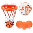thumbnail image 1 of PloutoRich Bath Toys, Bathtub Basketball Hoop for Toddlers, Boys and Girls with 3 Soft Balls Set & Strong Suction Cup, Bathtub Shooting Game & Fun Toddlers Bath Toys for Boys or Girls, 1 of 8