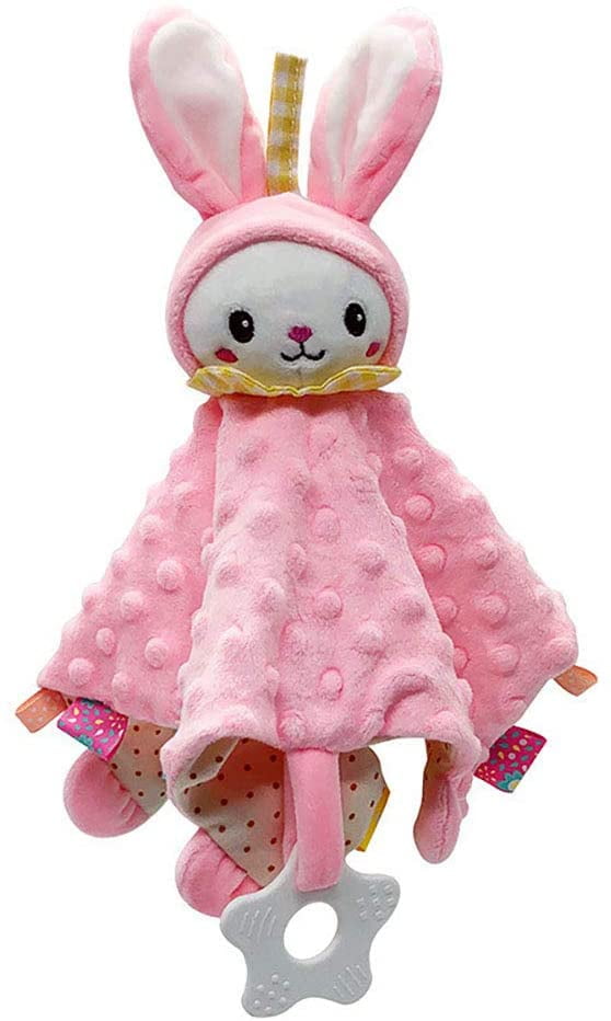 VATENIC Baby Girl Tag Blanket Baby Cozy Stuffed Animal Blanket, (Pink