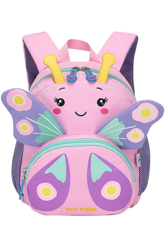 Cute Butterfly Backpack Small 3D Cartoon School Bookbags Daycare Nursary Travel Bags (Butterfly-Pink)