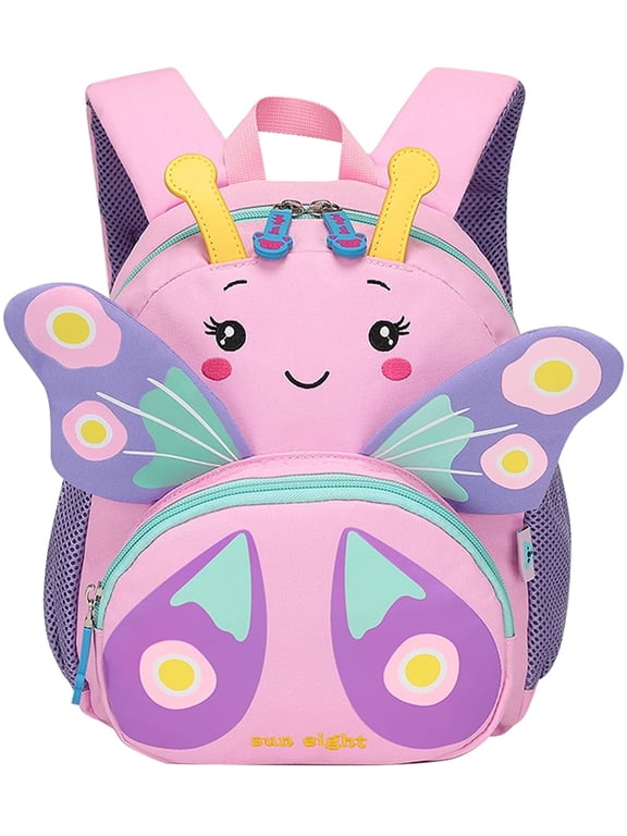 Cute Butterfly Backpack Small 3D Cartoon School Bookbags Daycare Nursary Travel Bags (Butterfly-Pink)