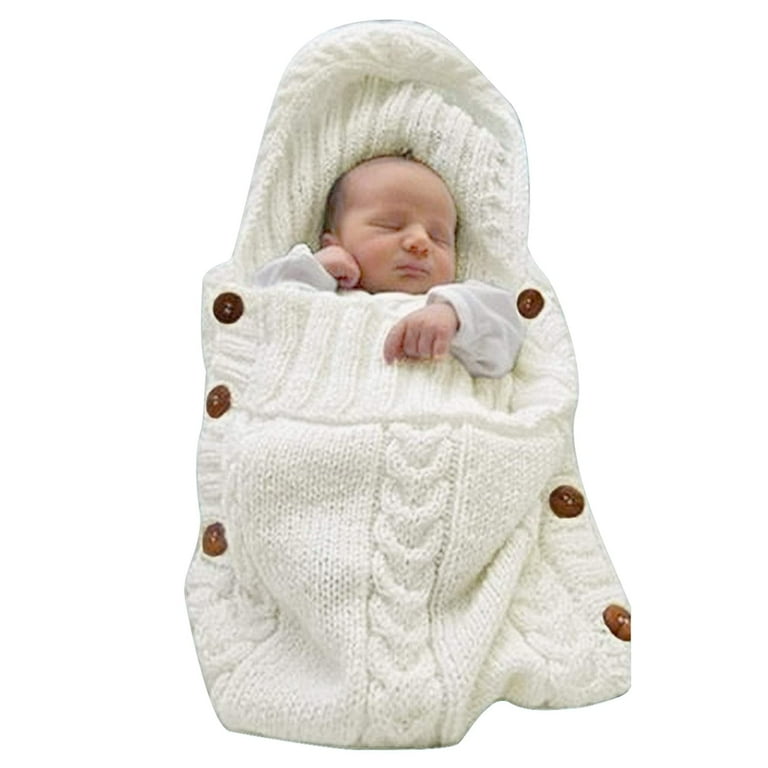 VATENIC Newborn Baby Wrap Swaddle Blanket Knit Sleeping Bag Receiving Blankets Stroller Wrap for Baby Beige 0 6 Month Walmart