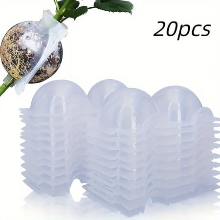 VATENICK 20pcs, Plant Root Growing Box,Box Reusable Damage Free High-Pressure Propagation Ball,Rooting Ball Grafting Device Box For Plant Cutting Seedlings