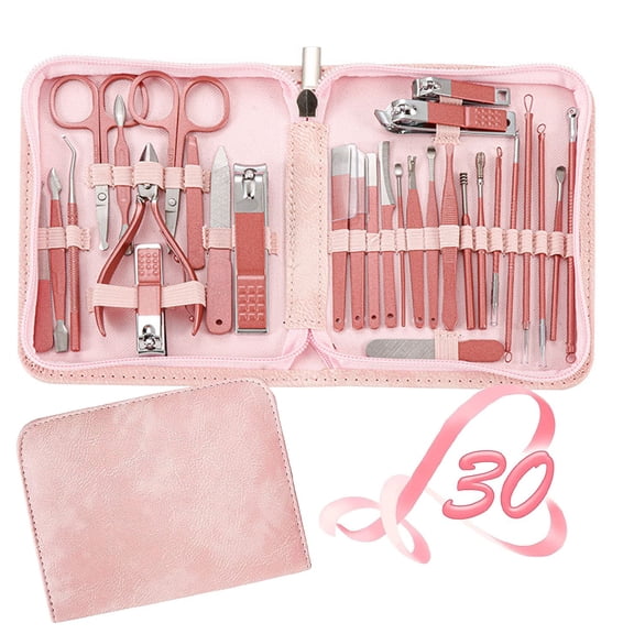VATENICK Manicure Set 30 in 1 Nail Clipper set, Nail Clippers, Fingernail & Toenail Clippers, Manicure Tools, Pedicure Tools, Suitable for Travel Manicure Kit, Nail Set Kit With Everything Profe