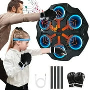 VATENICK Musical Boxing Machine, Bluetooth Musical Boxing Machine with Boxing Gloves, Wall Mounted Electronic LED Boxing Training Equipment, Indoor Fitness Equipment