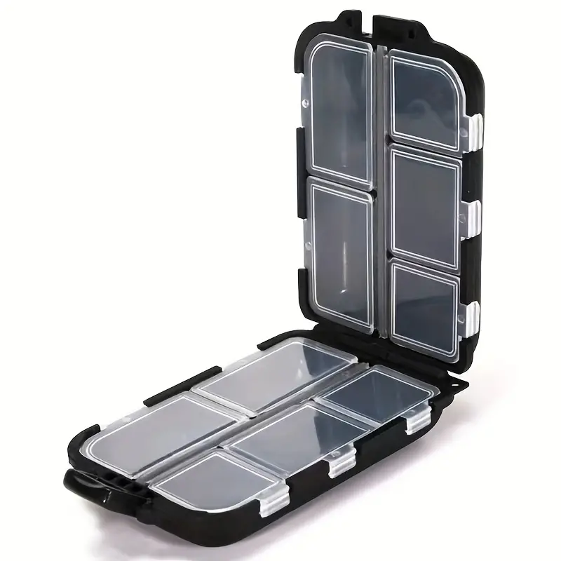 VATENICK Small Fishing Storage Box,Portable Case Hooks Lure Baits Storage  Box Containers,10 Compartment Storage Case Multifunctional Mini Tackle Box  