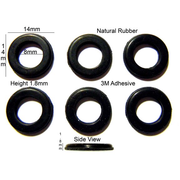 VATH Self Adhesive Rubber Feet Set 14mm(L) x 14mm(W) x 1.8mm(H) 6pcs [RB166]