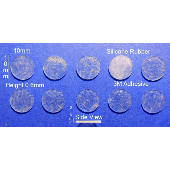 VATH Self Adhesive Silicone Rubber Feet 10mm(L)x 10mm(W)x 0.6mm(H) 10pcs [RB91]