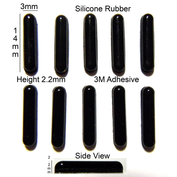 VATH Self Adhesive Silicone Rubber Feet 14mm(L) x 3mm(W) x 2.2mm(H) 10pcs [RB185]