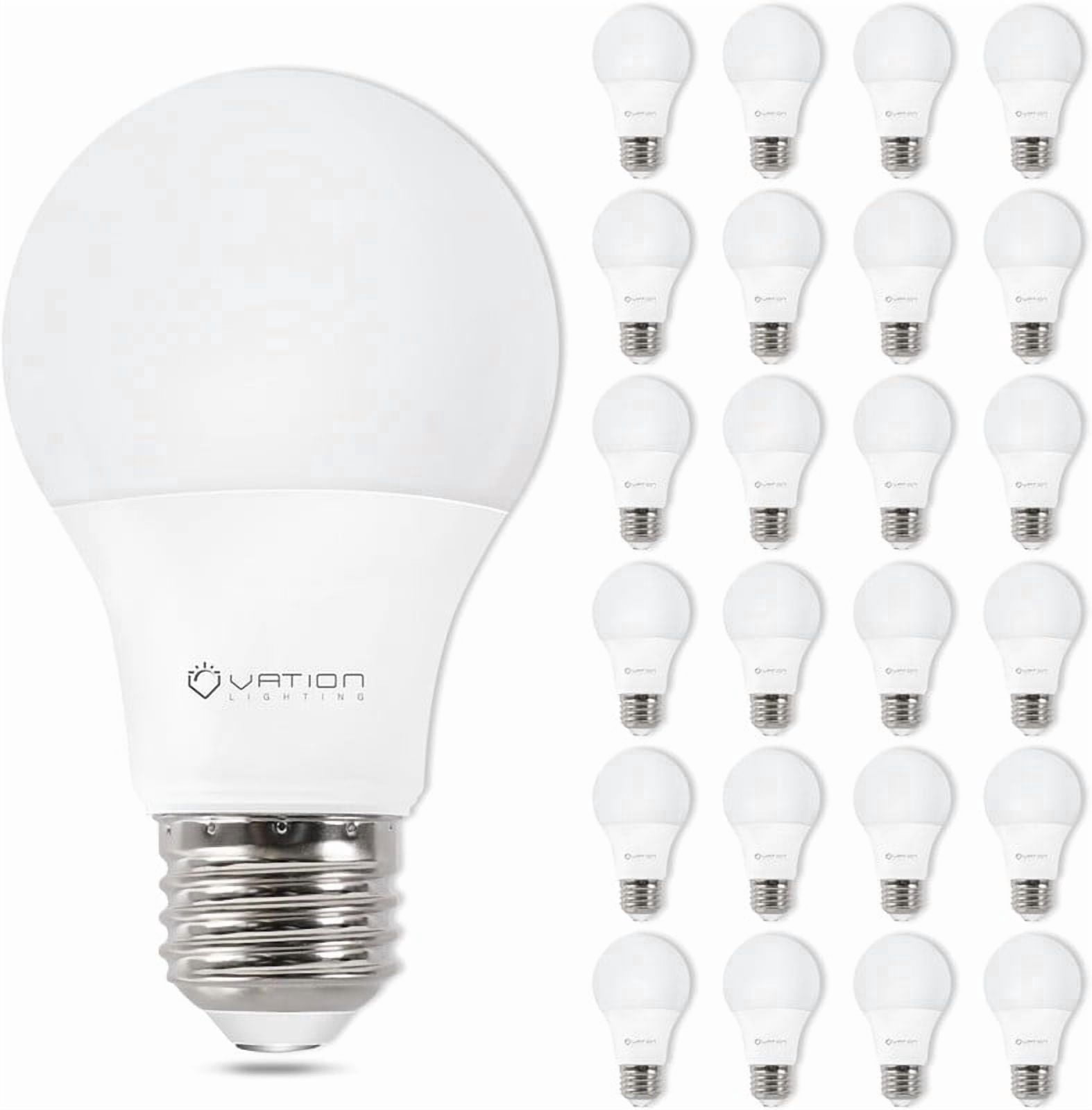 VATION LIGHTING 24 Pack A19 LED Light Bulb Daylight 5000K LED Bulbs, 60 Watt Equivalent, Efficient 8.5 Watt, 800 Lumens, E26 Medium Base, Non-Dimmable, ETL/UL Listed