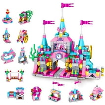 VATOS Girls Building Blocks Set Toy, 568 pcs Princess Castle Toys 25 in 1 Models Pink Palace, STEM Construction Kits for Girls,Gift for Kids Age 6 7 8 9 10 11 12