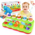 VATOS Pop Up Baby Toys, Musical Cause and Effect Animals Pop Up Birthday Toy for 6 9 12 18