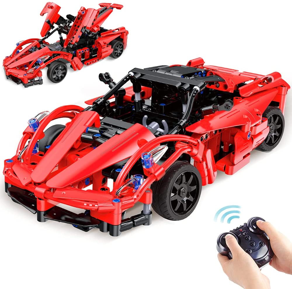 LILCRUIBAO lilcruibao building toys red racing model car kits,287 pcs stem  projects for kids ages 8-12,diy metal vehicle model building