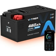 VATRER POWER 12.8V 460Ah Self-Heating LiFePO4 RV Battery, APP Monitoring, Built-in 300A BMS, Max. 3840W Load Power, 5880Wh Usable Energy, 5000+ Cycles Lithium Battery, Perfect for RV, Motorhomes