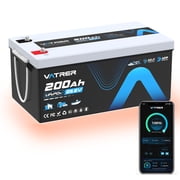 VATRER POWER 24V 200AH LiFePO4 Lithium Battery with Self-Heating, Built-in 200A BMS, Rechargeable Battery for RV Camper Solar, Off-Grid Setup, Backup