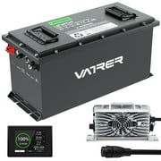 VATRER POWER 48V 105Ah Lithium Golf Cart Battery, Built-in Smart 200A BMS, with Touch Monitor & Mobile APP, 4000+ Cycles LiFePO4 Battery, Max 10.24kW Power Output, 2C Discharge