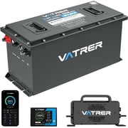 VATRER POWER 48V 105Ah Narrow Lithium Golf Cart Battery, Built-in Smart 200A BMS, with Touch Monitor & APP, 4000+ Cycles LiFePO4 Battery, Max 10.24kW Power Output, 2C Discharge, Perfect for Golf Cart