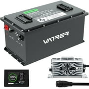VATRER POWER 48V 150Ah Lithium Golf Cart Battery, Built-in Smart 200A BMS, with Touch Monitor & Mobile APP, 4000+ Cycles Rechargeable LiFePO4 Battery, Max 10.24kW Power Output, Perfect for Golf Carts