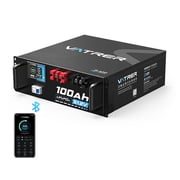48V 100AH Lithium LiFePO4 Battery, Built-in 100A BMS, with Touchable Smart Display & Mobile APP, Max. 4800W Power Output, 5000+ Cycles, Perfect for Solar System &Off-Grid Applications