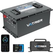 VATRER POWER 48V 105Ah Lithium Golf Cart Battery 200A BMS with LCD Screen, Real-Time Monitoring APP, 4000+ Cycles, 51.2V LiFePO4 Battery for Golf Cart