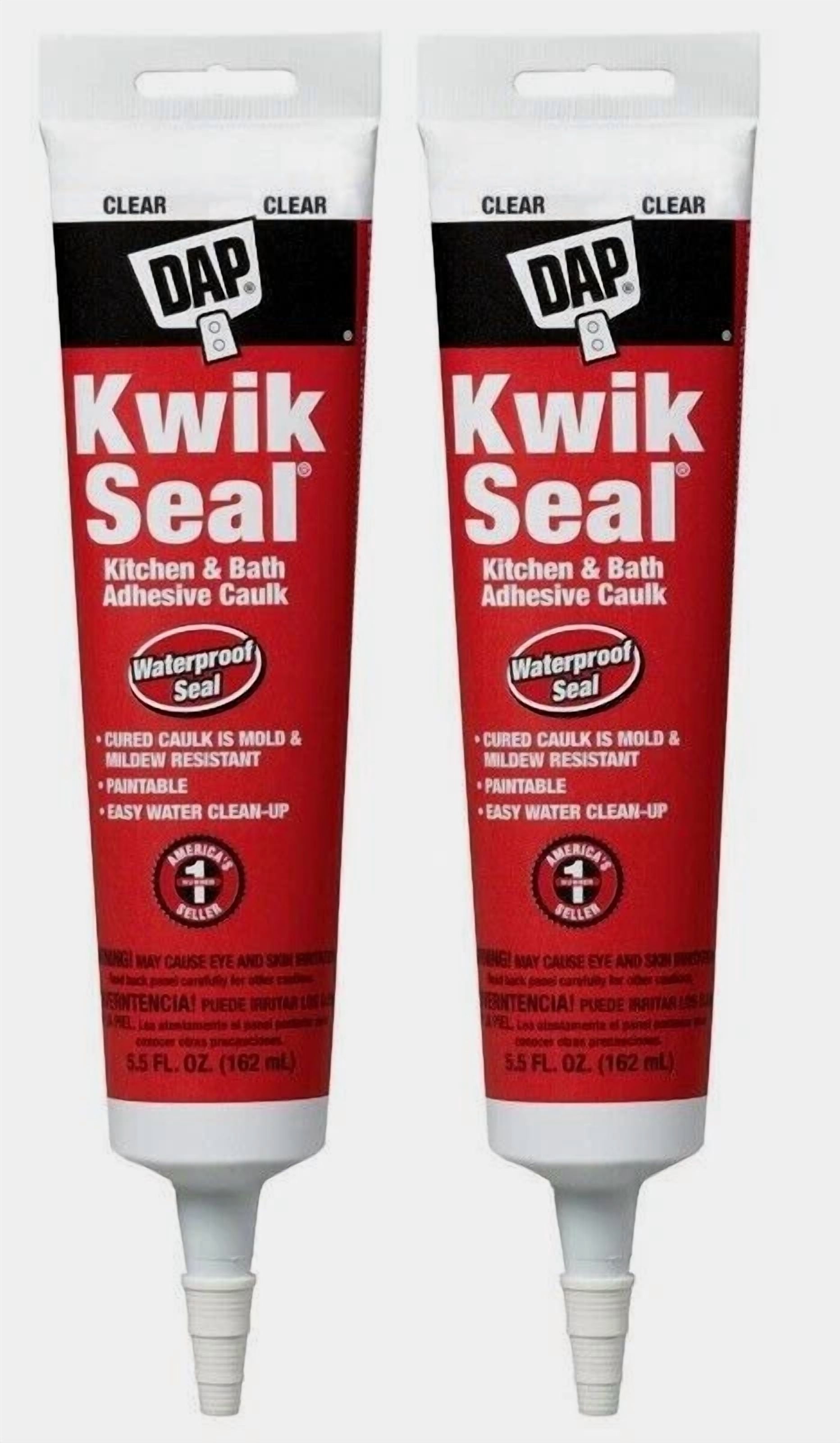 VAULT- 2 ~ Dap Kwik Seal Kitchen & Bath Adhesive Caulk Clear 5.5Oz High Strength 18008